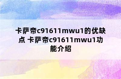 卡萨帝c91611mwu1的优缺点 卡萨帝c91611mwu1功能介绍